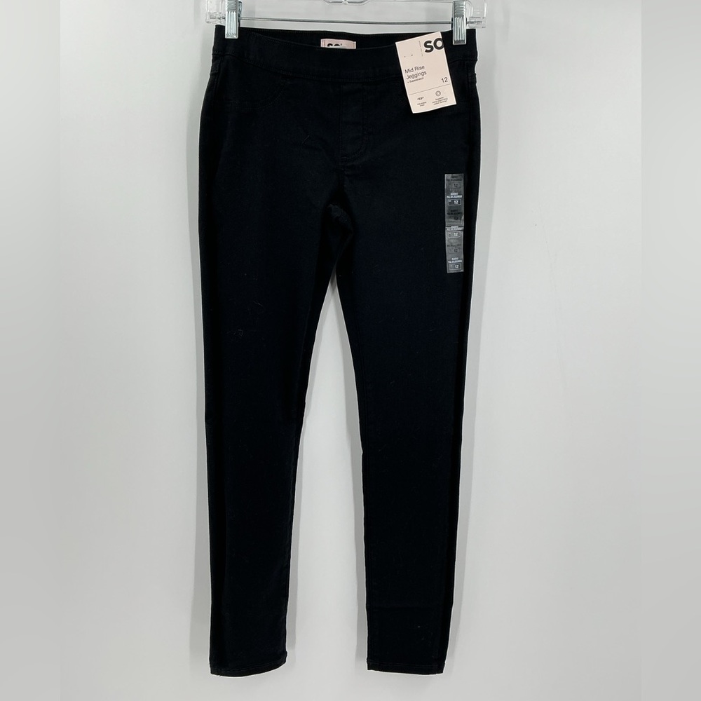 SO brand women's mid-rise black jeggings. Size 12 - Picture 2 of 11